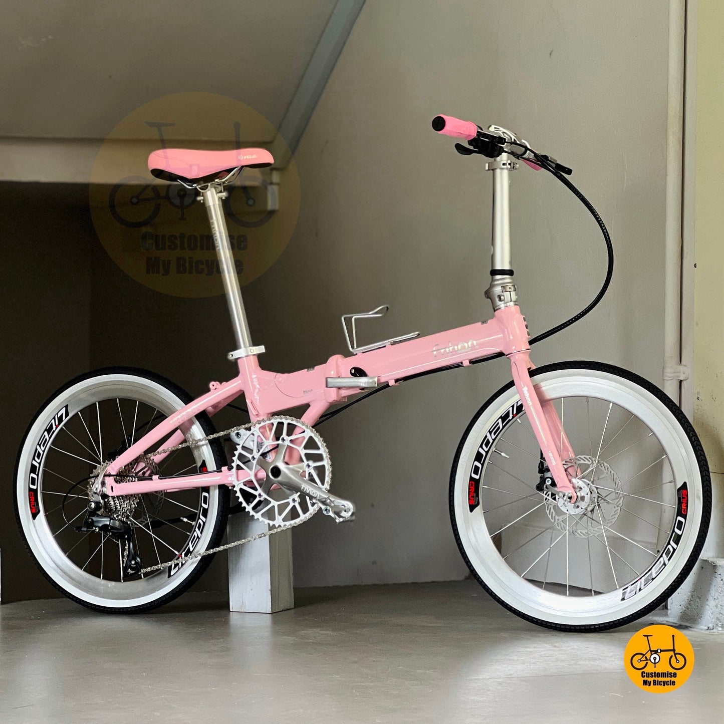 Folding Bike Fnhon Blast 22 Inch Baby Pink Shimano 9 Speed Foldable Bicycle Lightweight Aluminium Frame Singapore