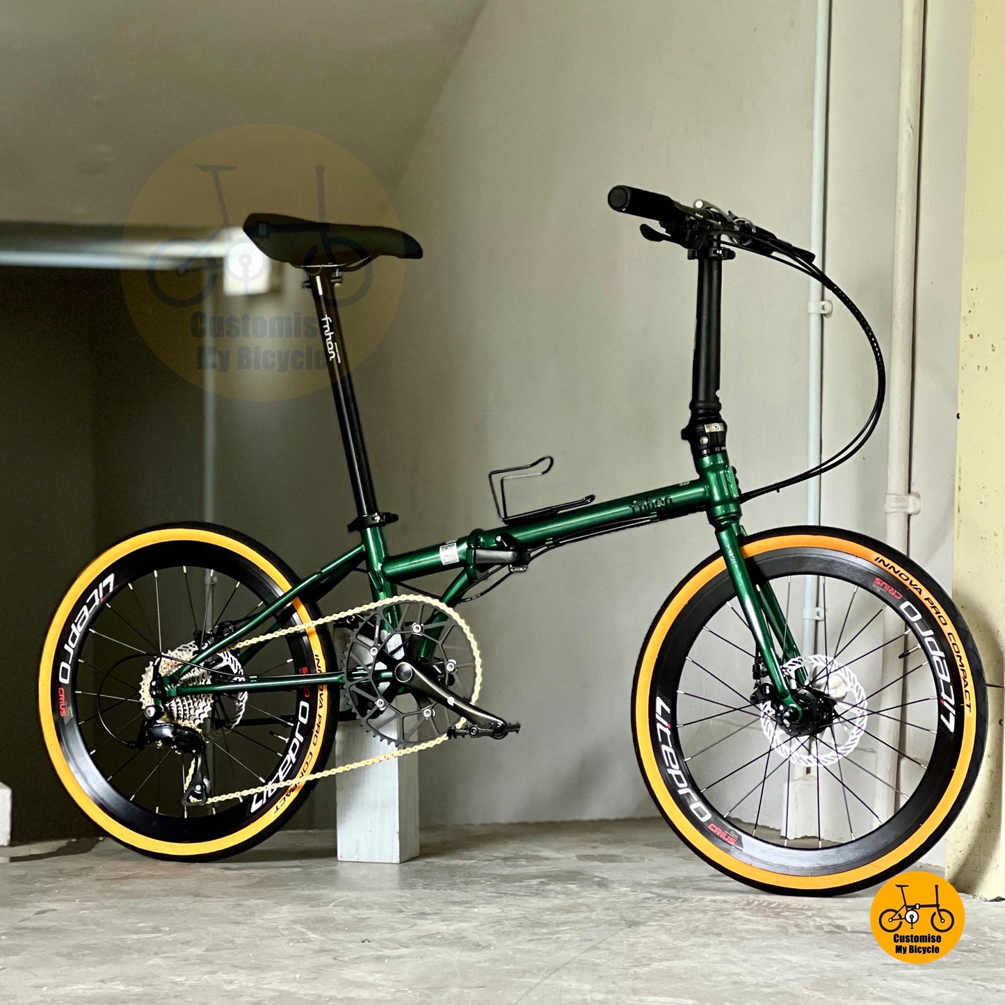 Sepeda Lipat Fnhon Gale 22 Inci Shimano 9 Kecepatan Rangka Chromoly Tahan Lasak