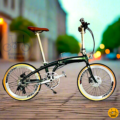 Crius Velocity 22-inch Foldable Bicycle – Vintage-Inspired Foldie with Shimano Tiagra
