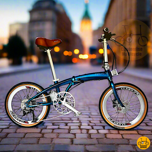 Crius Velocity 20 Inch – Chameleon Blue Retro Foldable Bicycle
