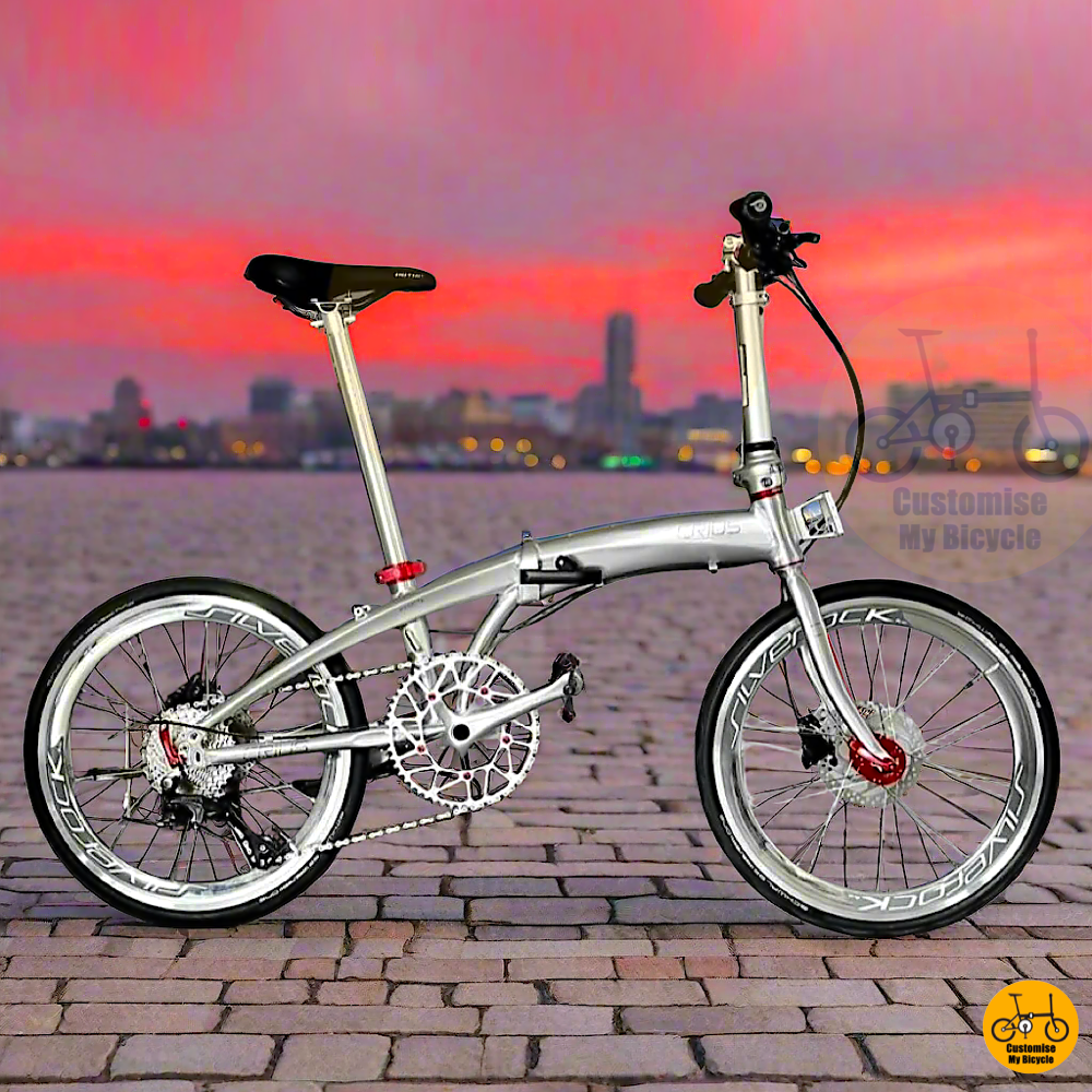 Crius Velocity 20-inch Folding Bike – Platinum Silver Frame with Silverock Wheels
