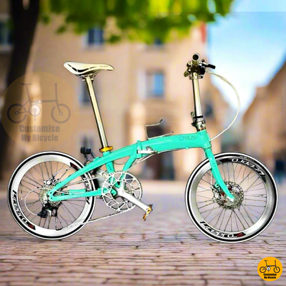 Crius Velocity 22-inch Bianchi Green Foldable Bike for City & PCN Cycling
