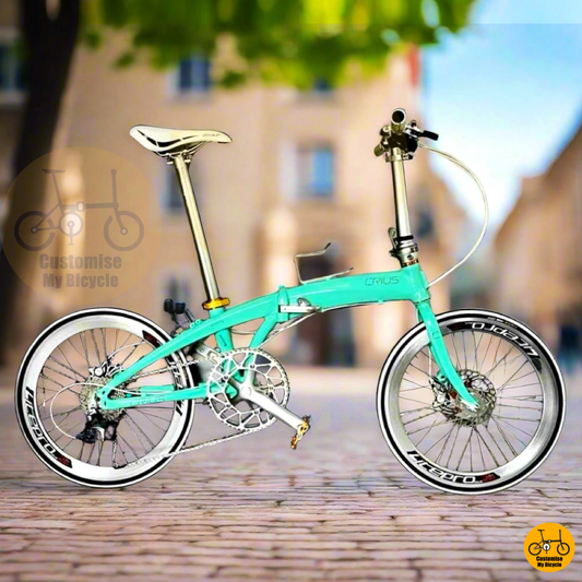 Crius Velocity 22-inch Bianchi Green Foldable Bike for City & PCN Cycling
