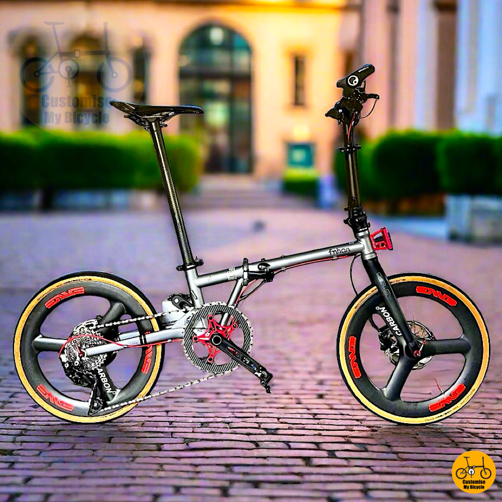 Fnhon Gust 20-inch Foldable Bicycle – Premium Setup with Red Accents
