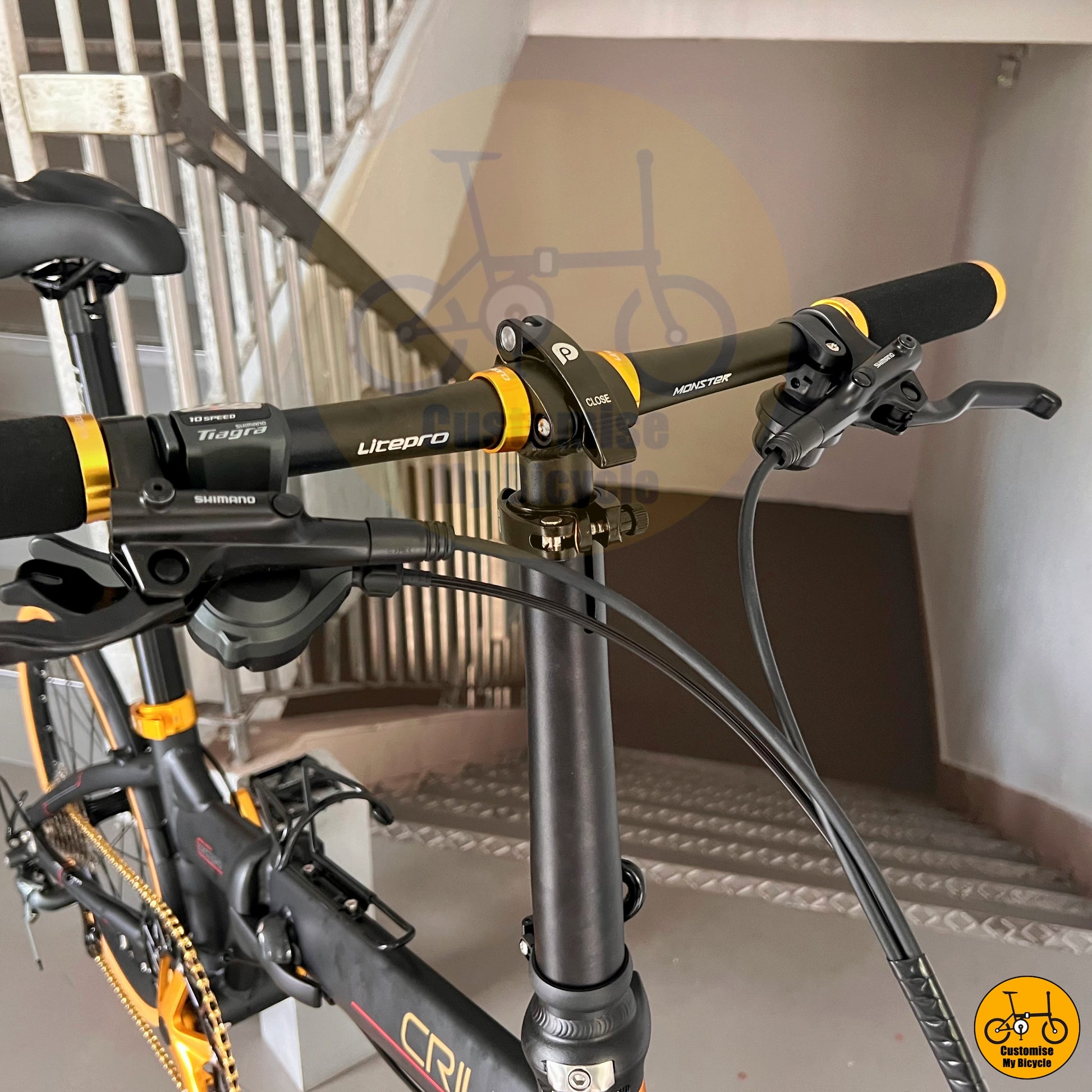 Shimano MT200 Hydraulic Brake on Shimano Tiagra 10-Speed Crius Master 22-Inch Foldie – A Perfect Blend of Speed & Efficiency
