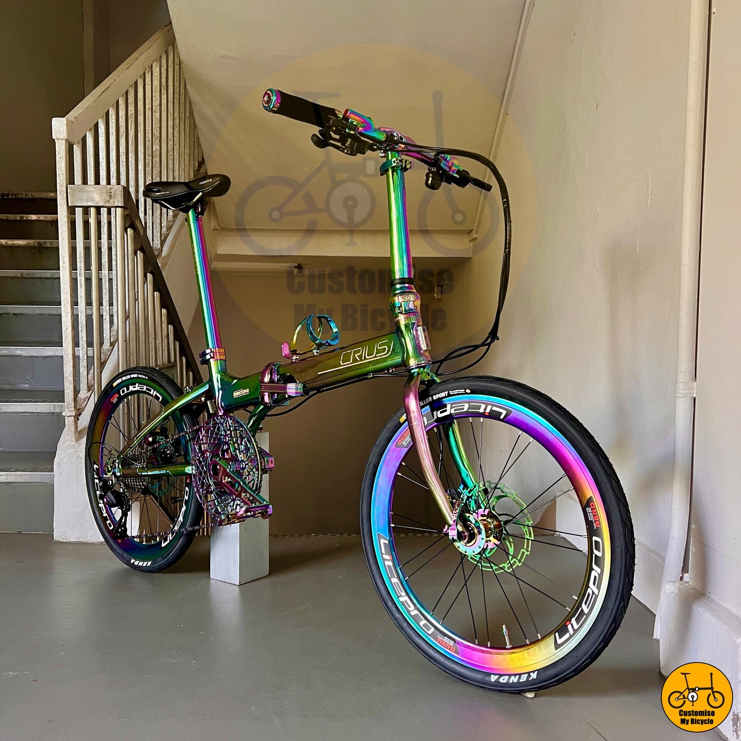 Full Oil Slick Parts Crius Master 22-Inch Foldable Bicycle – A Premium & Eye-Catching Foldie
