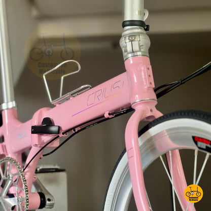 Crius Master folding bike lower front angle view
