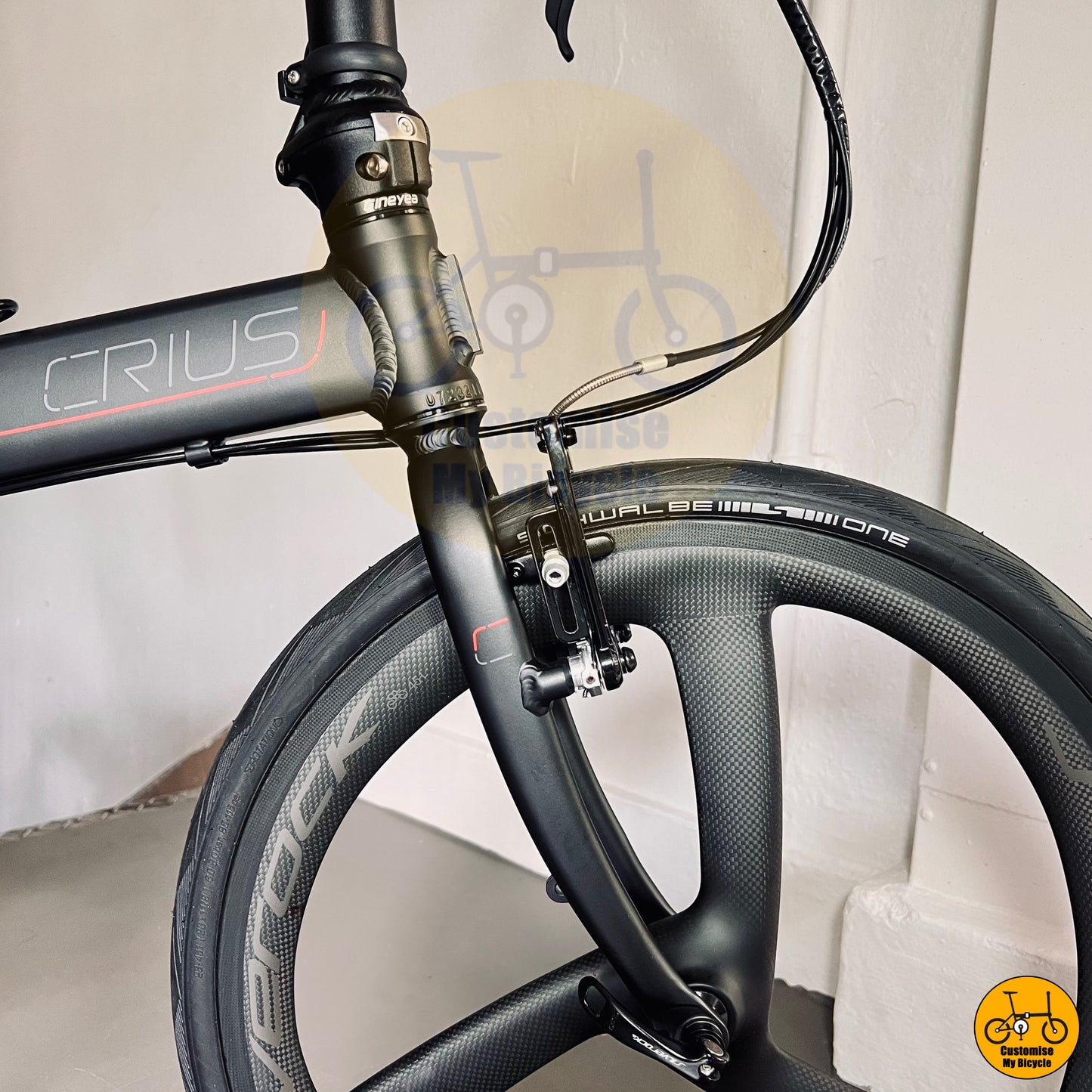 Matte Black Crius Master 22-Inch Foldable Bicycle – Lightweight & High-Performance Foldie
