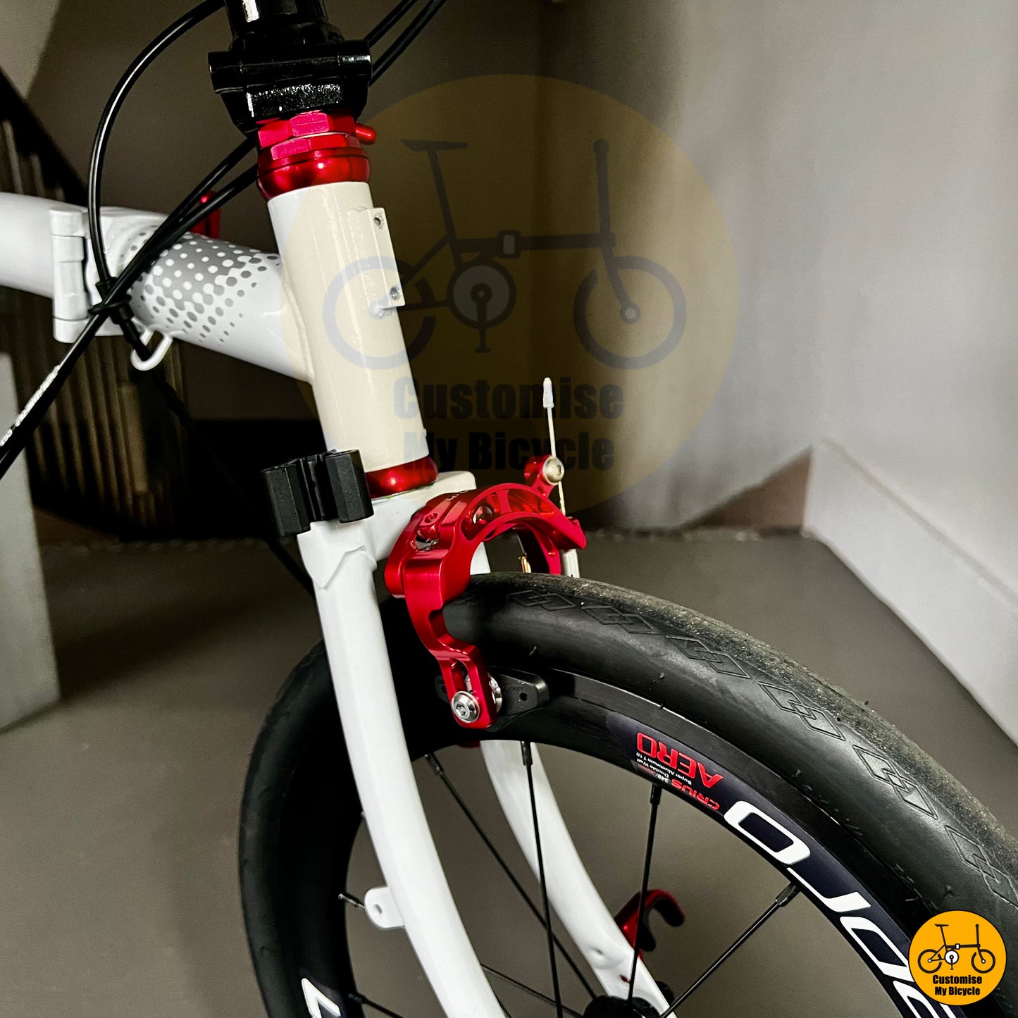 CNC super light C brake on Lightweight and compact folding bike with city commuting features
