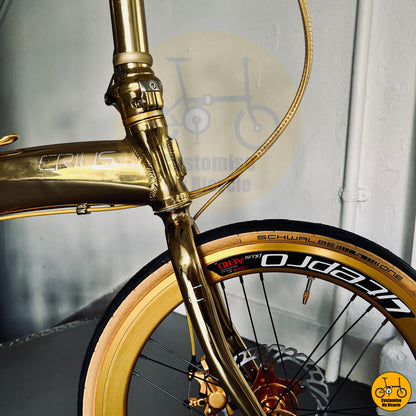 Ultimate City Explorer: Chrome Gold Crius Velocity 22-inch Compact Bike

