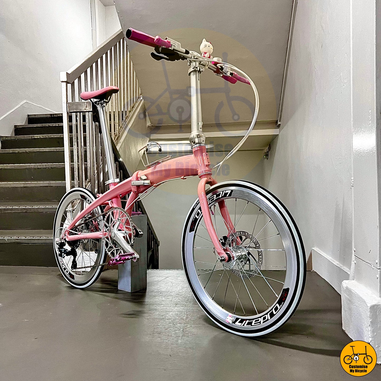 Crius Velocity 22-inch Lightweight Foldable Bike – Elegant Soft Pink for Everyday Cycling
