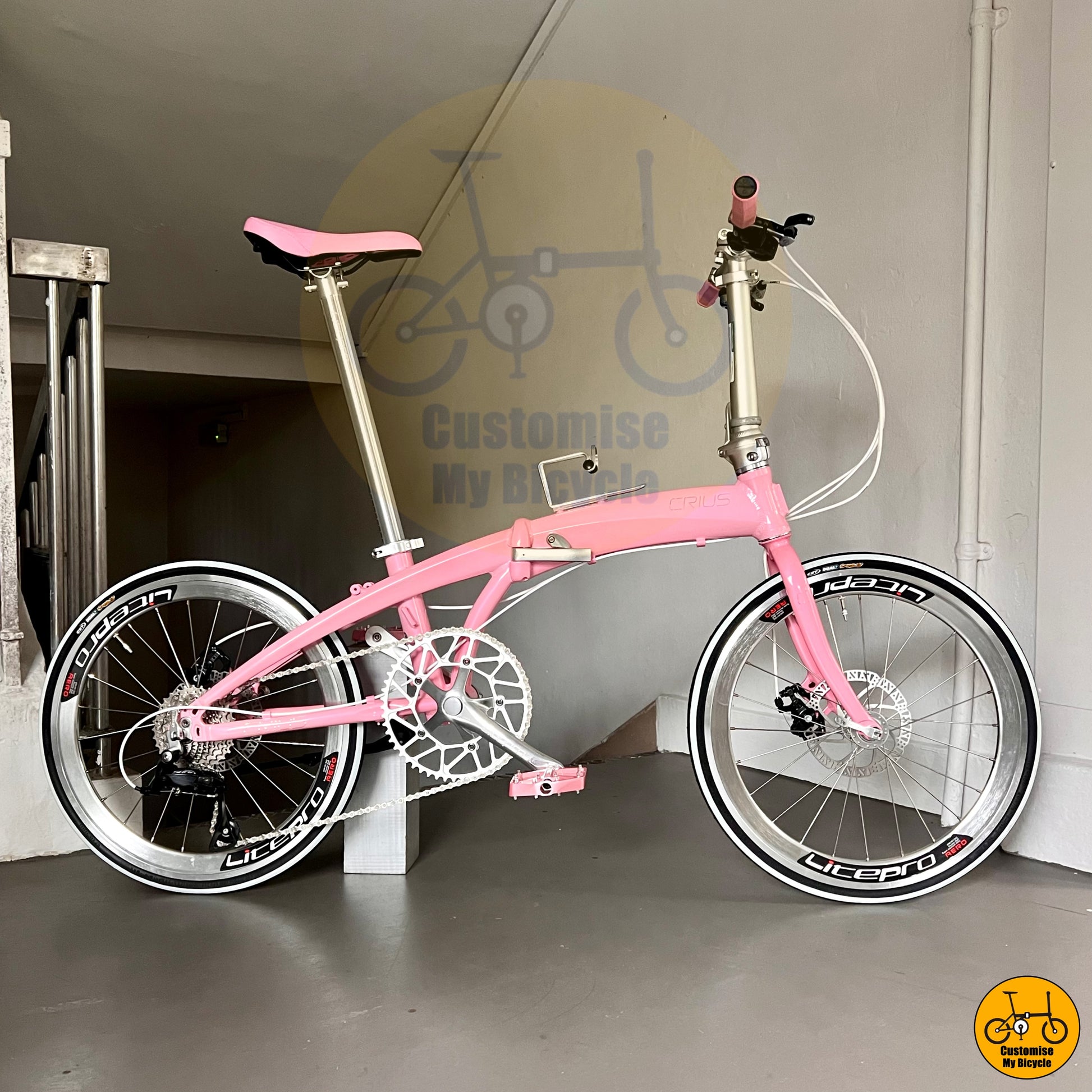 Crius Velocity 22-inch Foldable Bike – Hello Kitty-Inspired Pastel Pink Beauty
