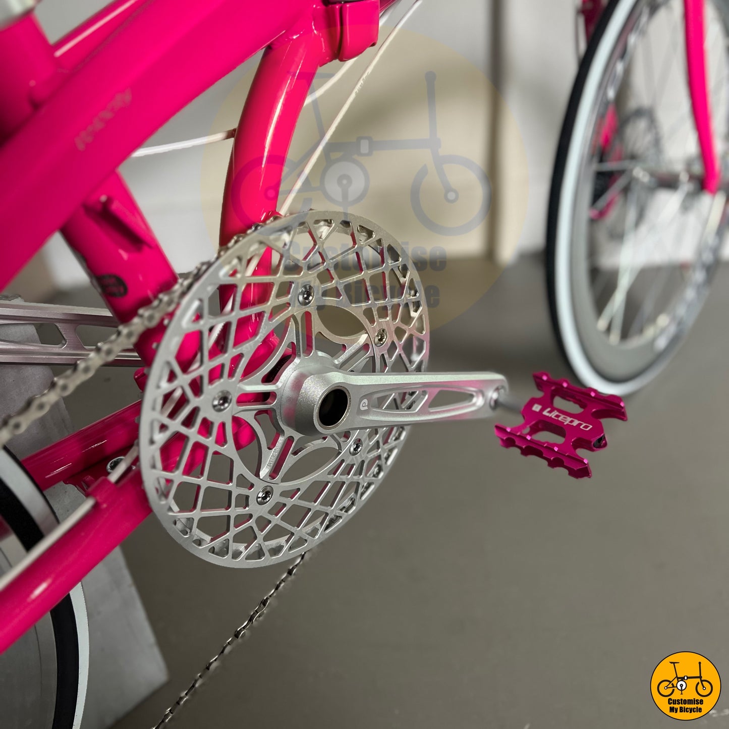 Stylish and strong Litepro crankset with intricate cutouts
