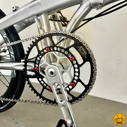 Crius Velocity 22-inch Foldable Bicycle – Lightweight and Sleek with Stone Oval Chainring
