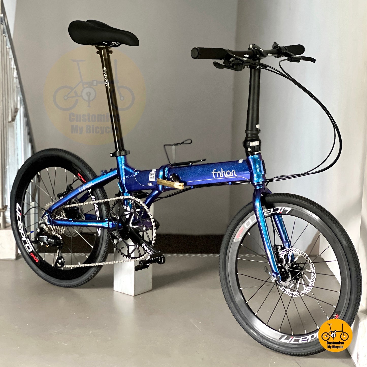 Fnhon Blast 22 Inch Chameleon Blue Shimano 9 Speed Foldable Bicycle Lightweight Alloy Folding Bike Urban Performance

