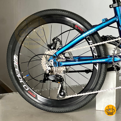 Fnhon Blast folding bike close up Shimano 9 gears drivetrain smooth shifting

