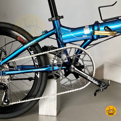 Fnhon Blast folding bike close up Hollowtech crank LITEPRO 54t chainring
