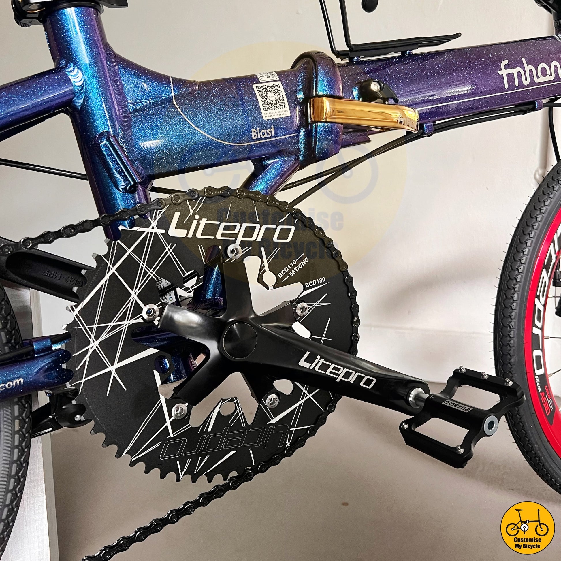 Oval Chainring Fnhon Blast 22-Inch Foldable Bicycle – Designed for Maximum Power Transfer
