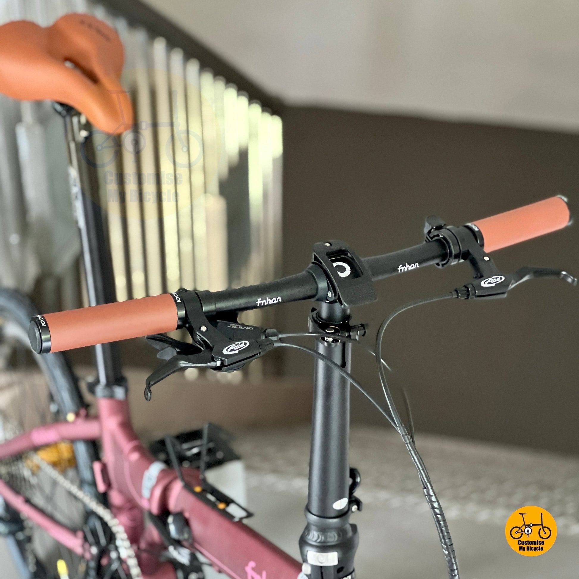 Fnhon adjustable handle post detail on folding bicycle
