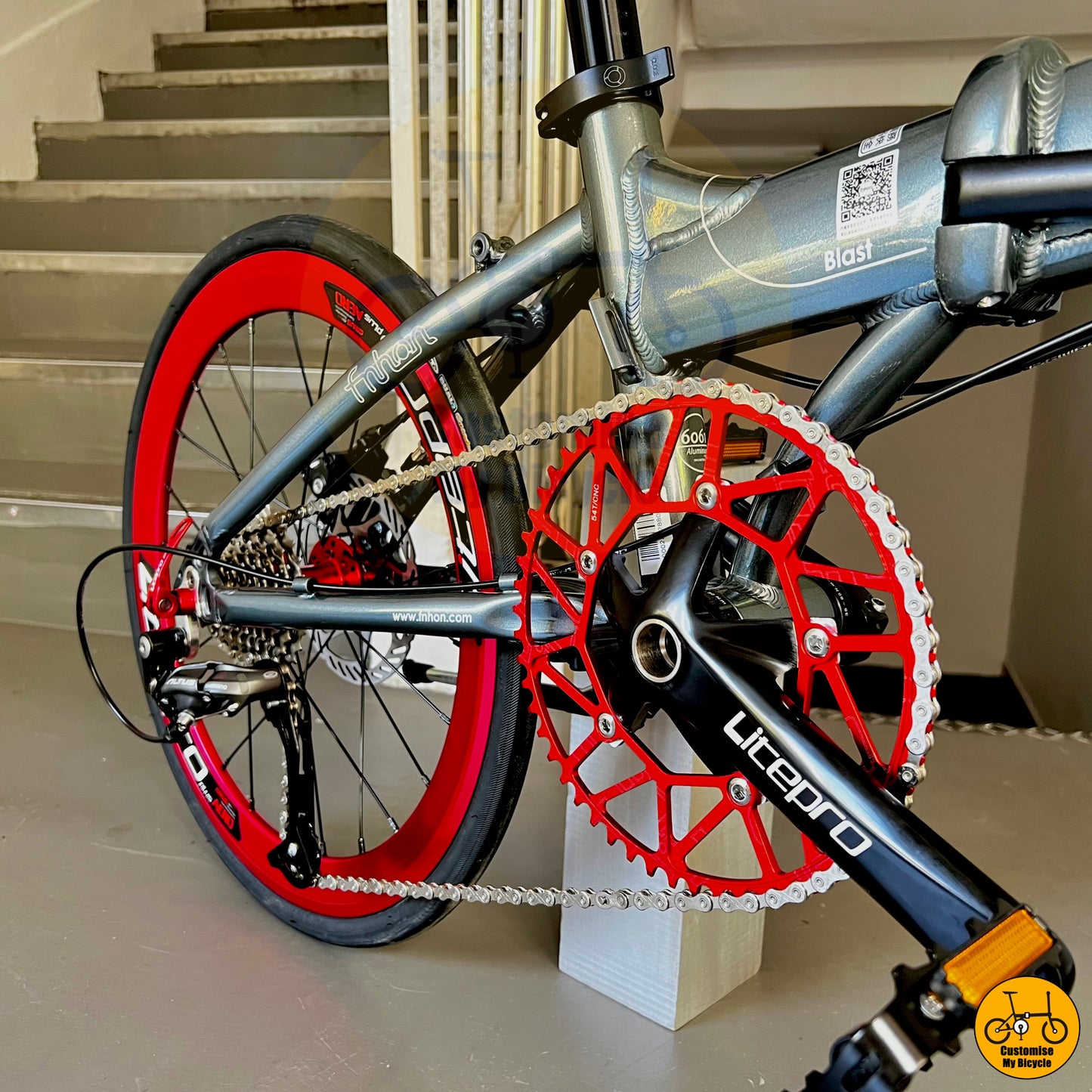 Drivetrain on Fnhon Blast 22-Inch Foldie – Perfect for City Commutes & Compact Storage Solutions
