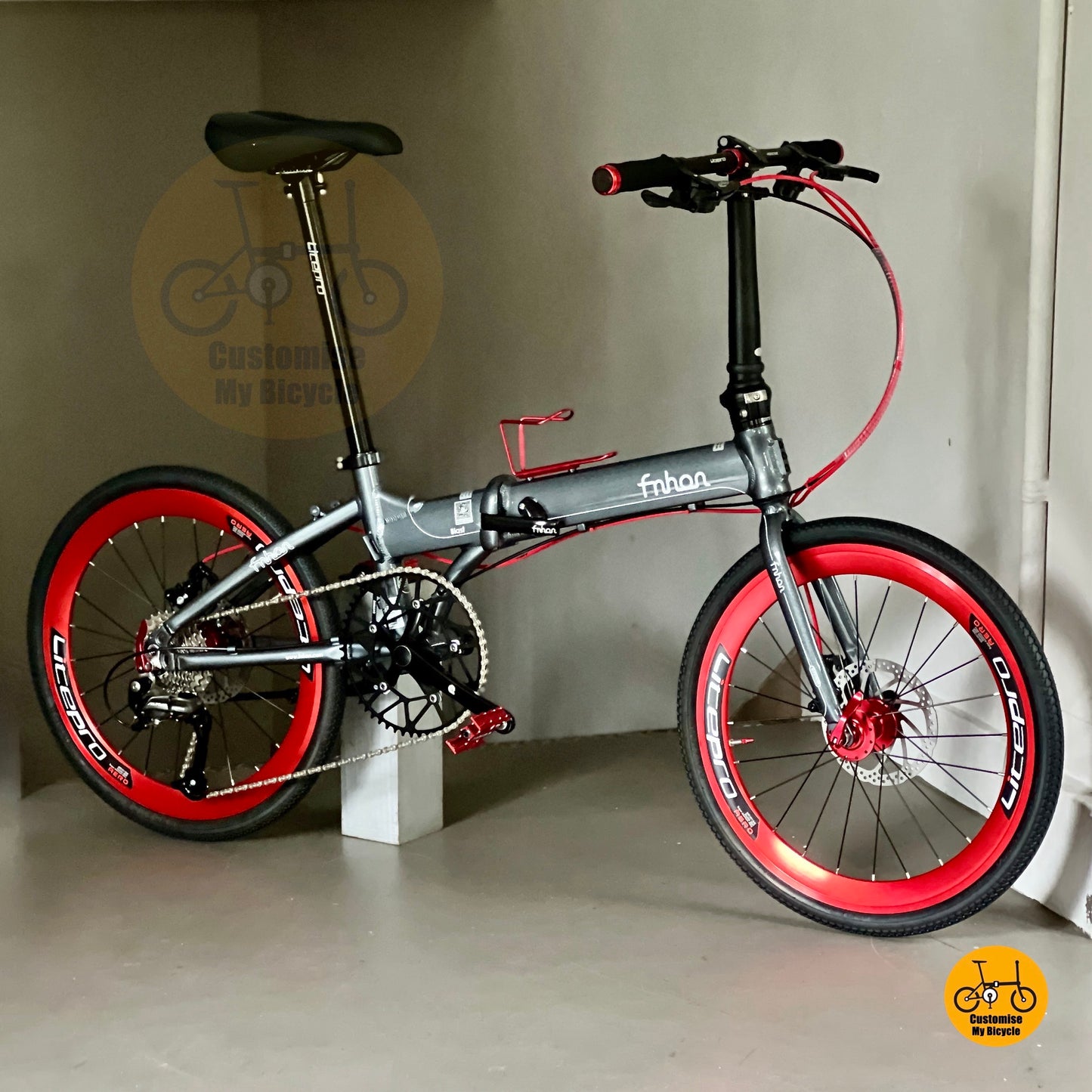 Dolphin Grey Fnhon Blast 22” folding bike Shimano 9s for PCN road and daily commute  
