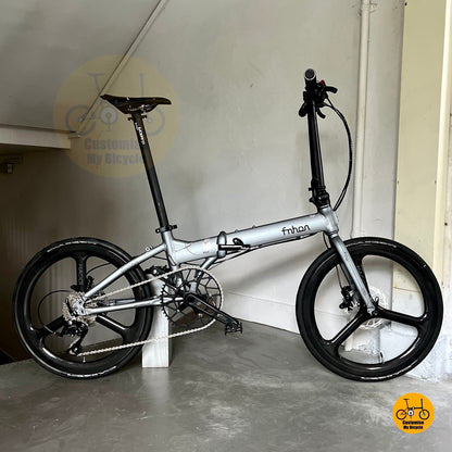 Fnhon Blast Folding Bicycle 22 Inch Shimano 9 Speed With Carbon Trispokes Wheels
