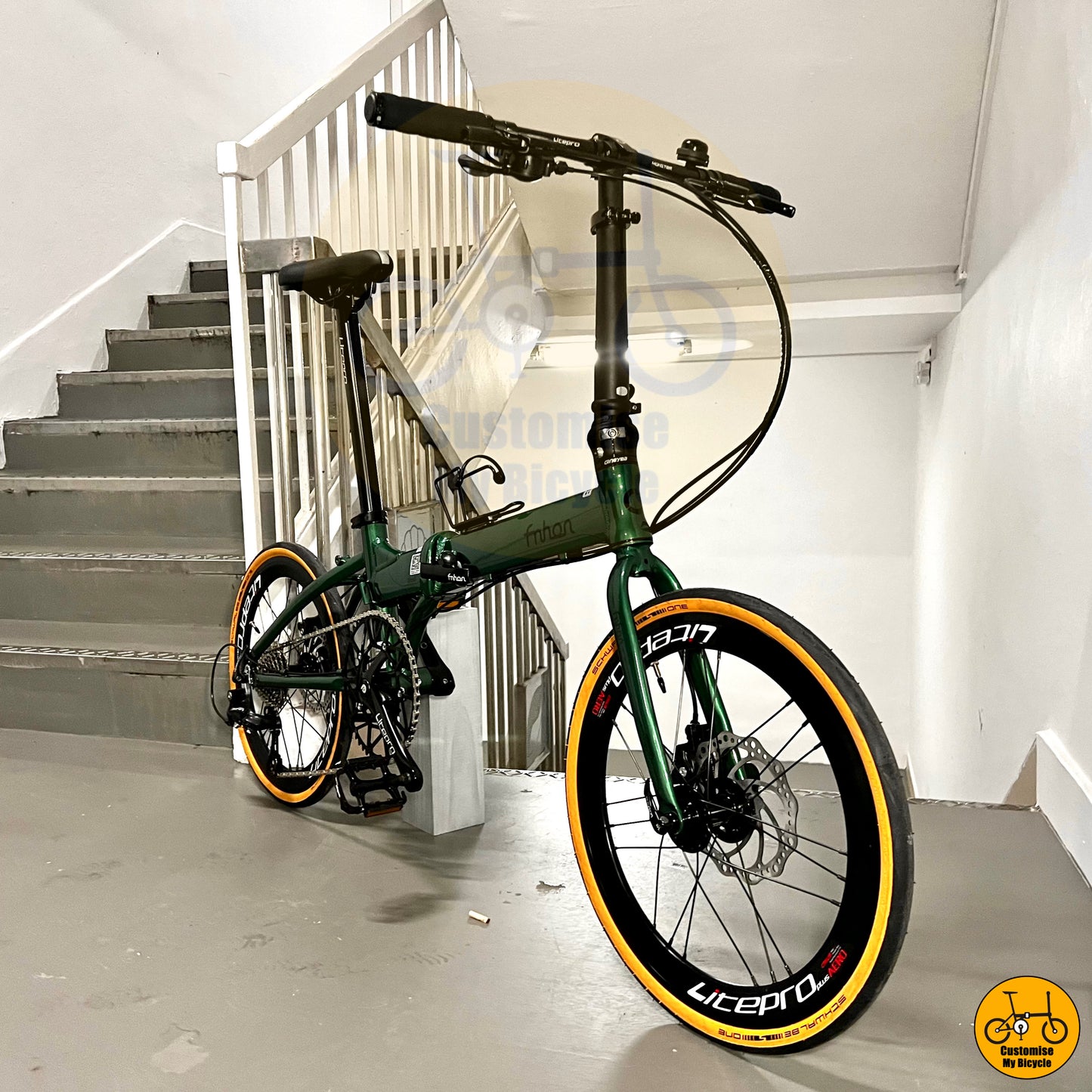 Nature-Inspired Fnhon Blast 20-Inch Folding Bike – Fresh Green for City Adventures
