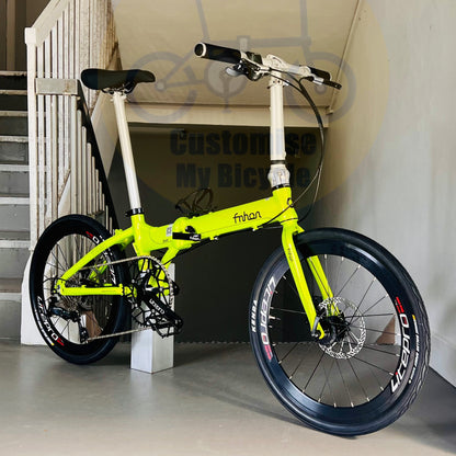 Lemon Green Fnhon Blast 22-Inch Foldable Bike – Smooth & Agile for City Riding

