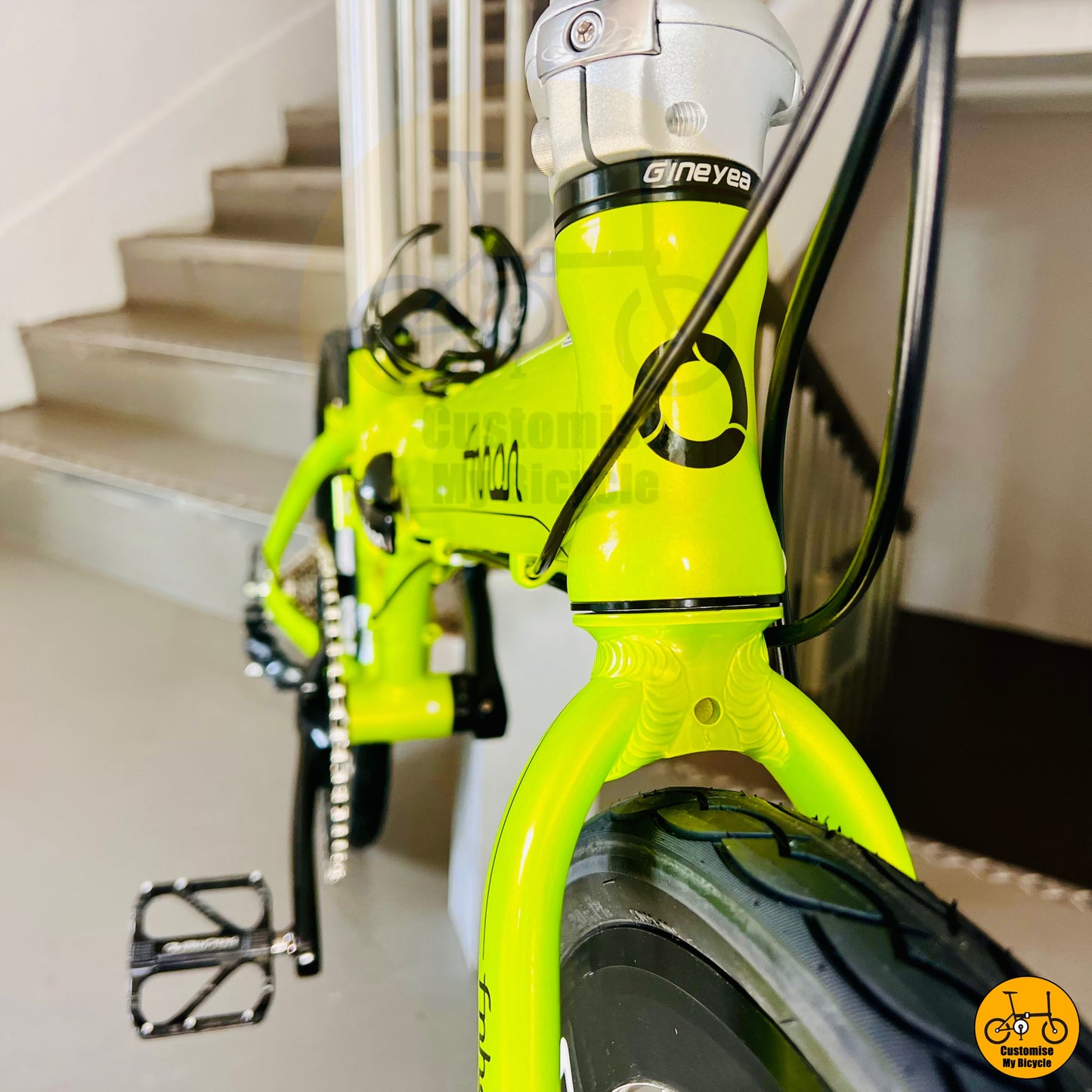 Fnhon Blast 22-Inch Folding Bike – Lemon Green for an Energetic, Smooth Ride
