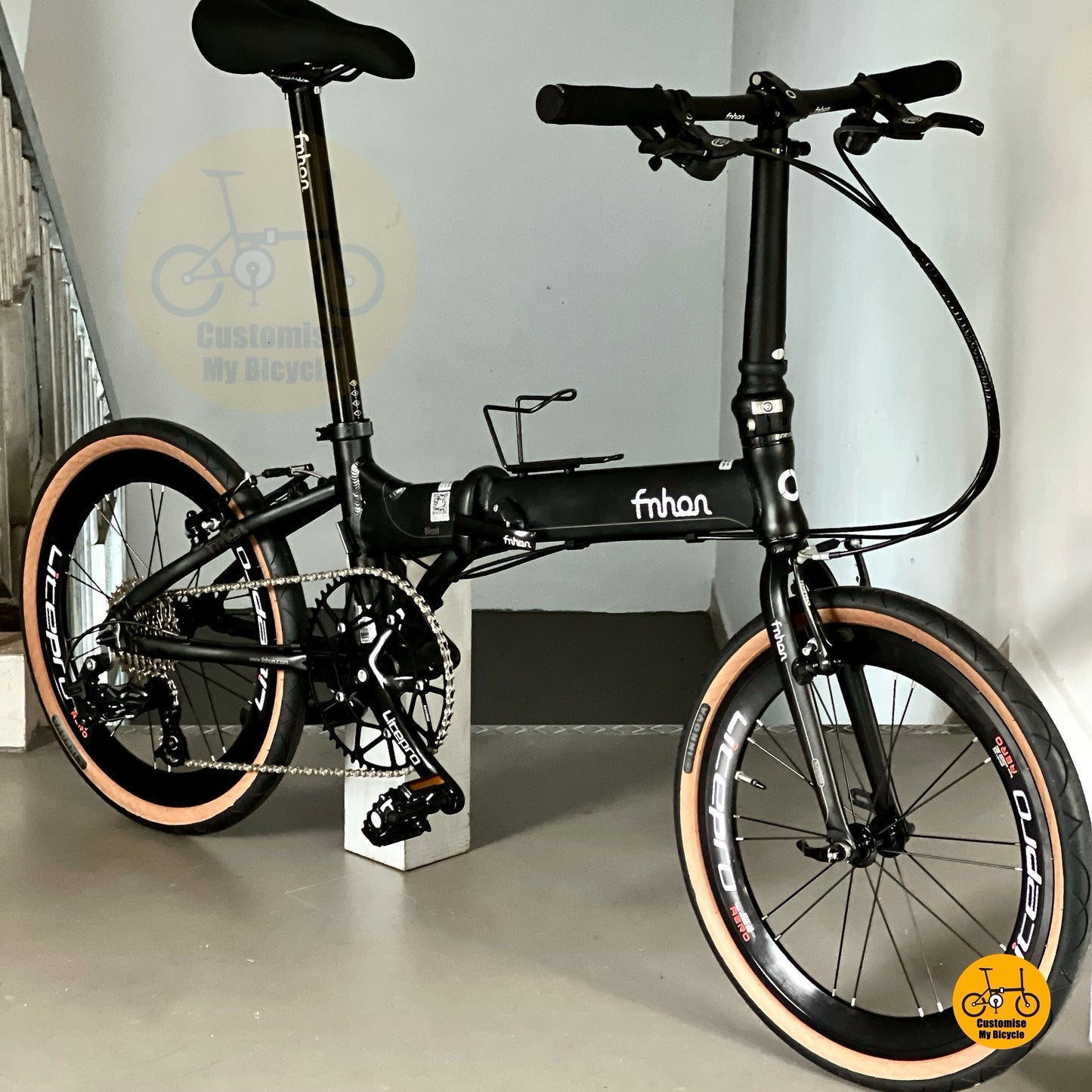 Fnhon Blast 20in folding bike Sensah 9 speed commuter lightweight Matte Black