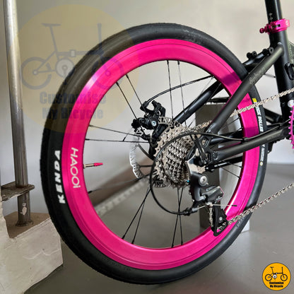 Matte Black & Hot Pink Fnhon Blast 22-Inch Foldable Bike – A Unique Blend of Style & Performance
