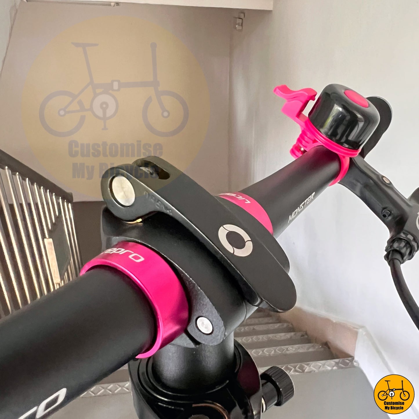 Black & Pink Bell on Lotso Edition Fnhon Blast 22-Inch Folding Bike – Sweet Pink & Bold Black Combination
