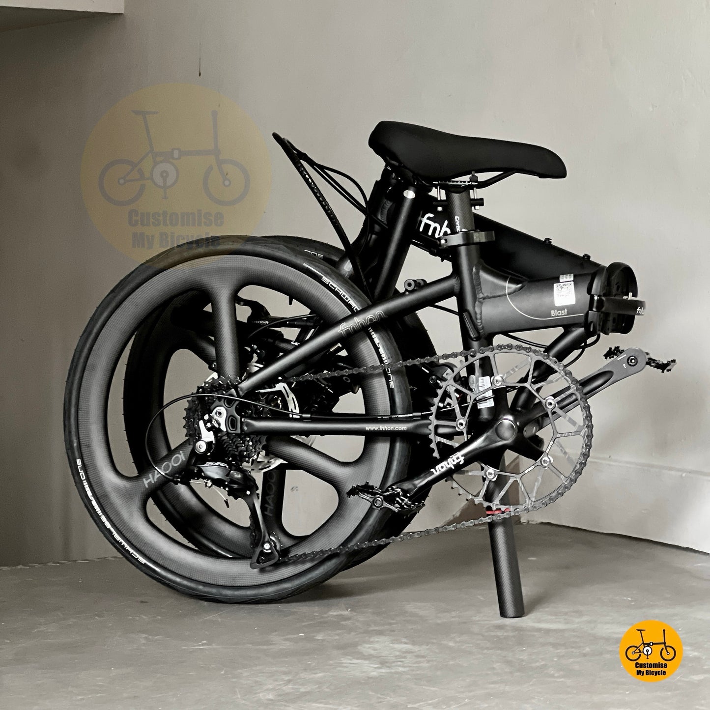 Fnhon Blast Folding Bicycle 22 Inch Lightweight Aluminium Frame Shimano 9 Speed
