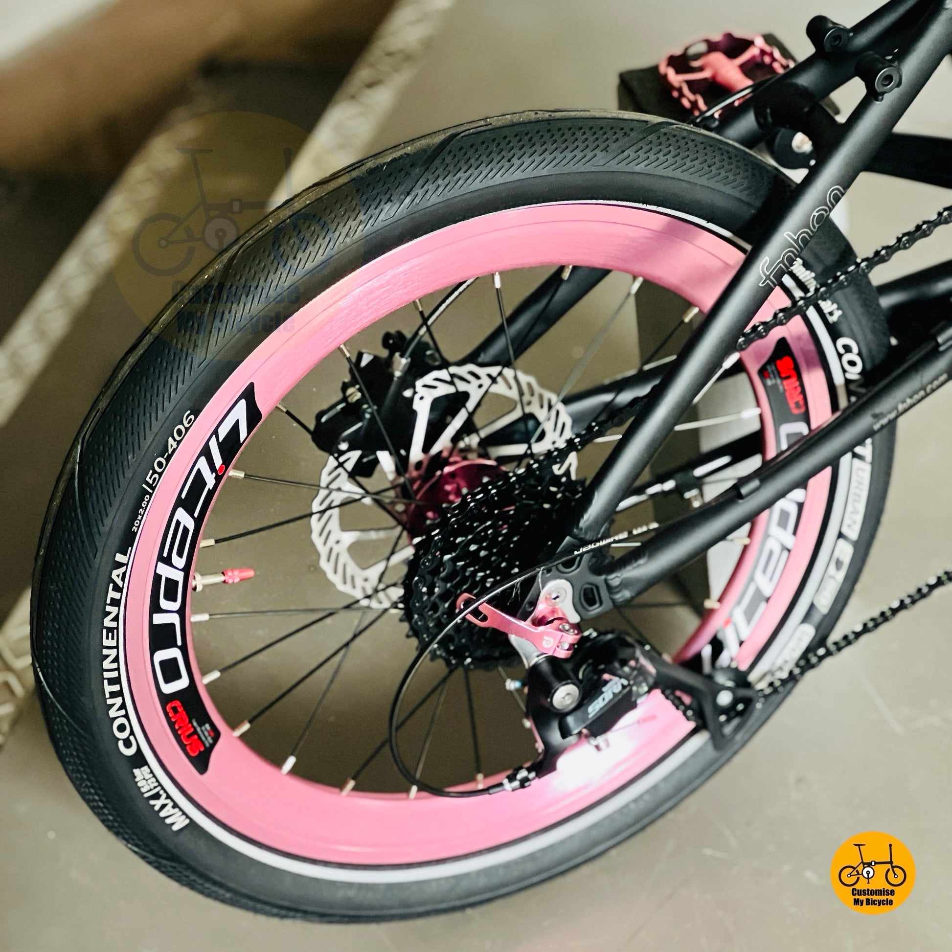 Fnhon Blast 20 inch folding bike Continental Contact Urban tyre fast rolling folding bicycle
