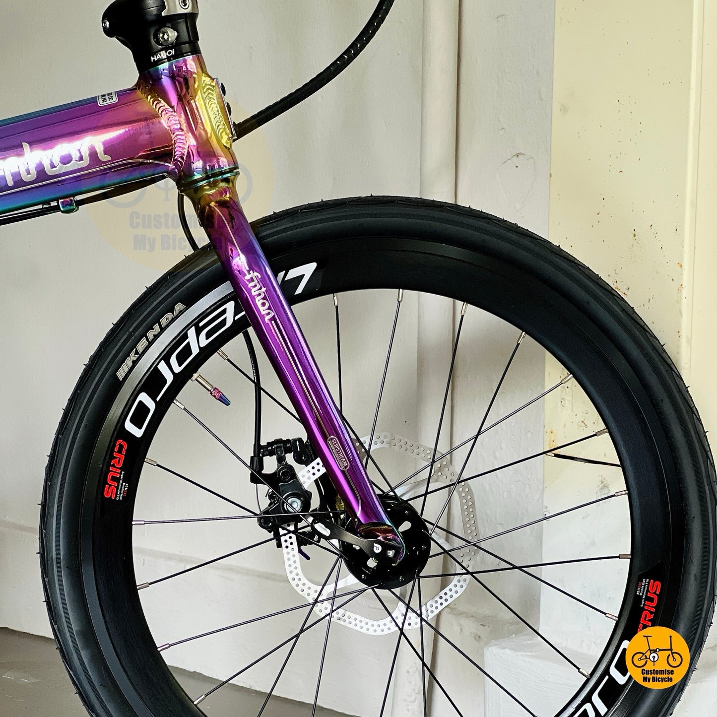 Fnhon Blast folding bike overall view with elevated front angle lightweight urban foldable bicycle