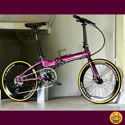 Fnhon Blast 22" Royale Purple foldable bicycle with Shimano 9 gears