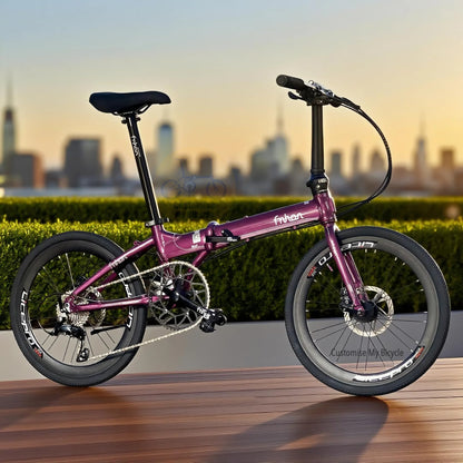 Fnhon Blast 22 Inch Folding Bike Lightweight Aluminium Alloy Shimano 9 Gears Royale Purple
