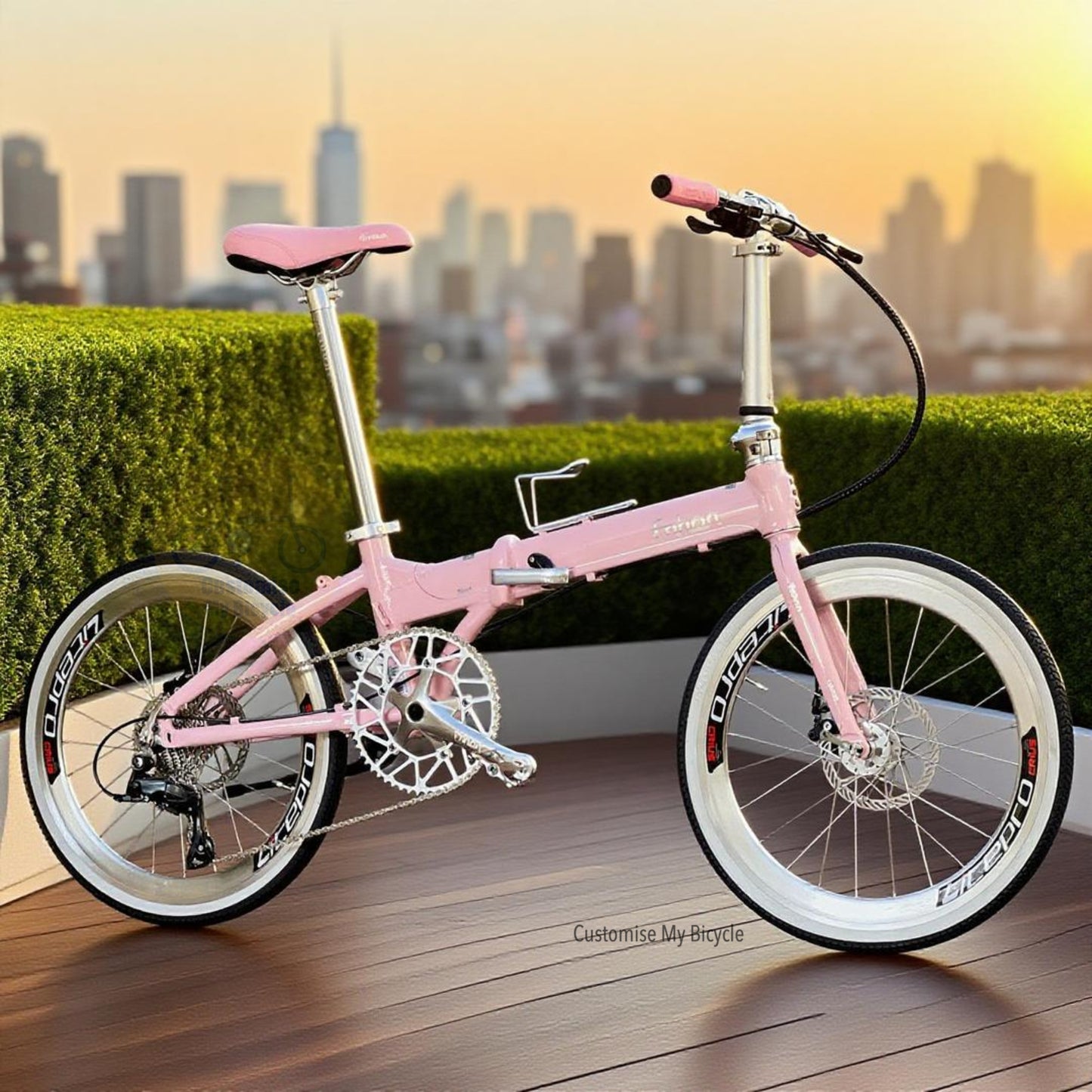 Sepeda Lipat Fnhon Blast 22 Inci Baby Pink Shimano 9 Kecepatan Sepeda Lipat Ringan Indonesia
