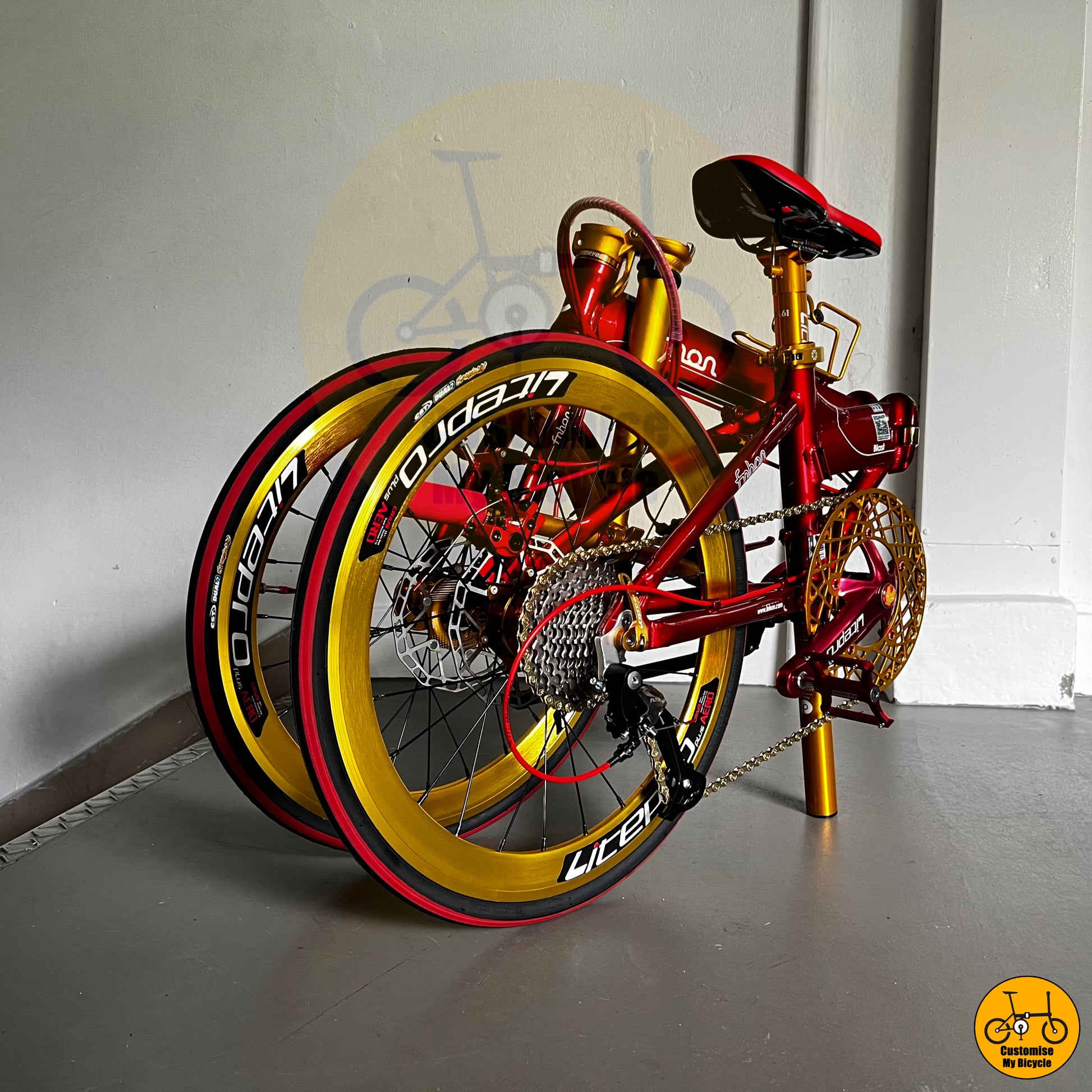 Ruby Red Fnhon Blast 22-Inch Foldable Bike – A Sleek, Durable & Fast City Commuter
