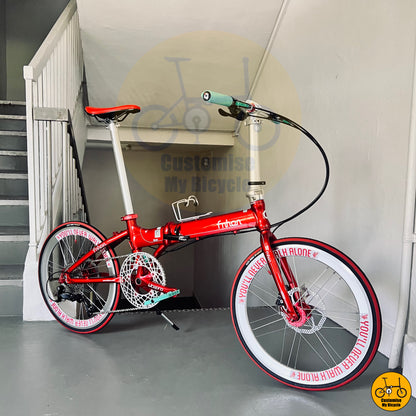 Ruby Red Fnhon Blast 22-Inch Folding Bike – A Bold & Sleek City Commuter
