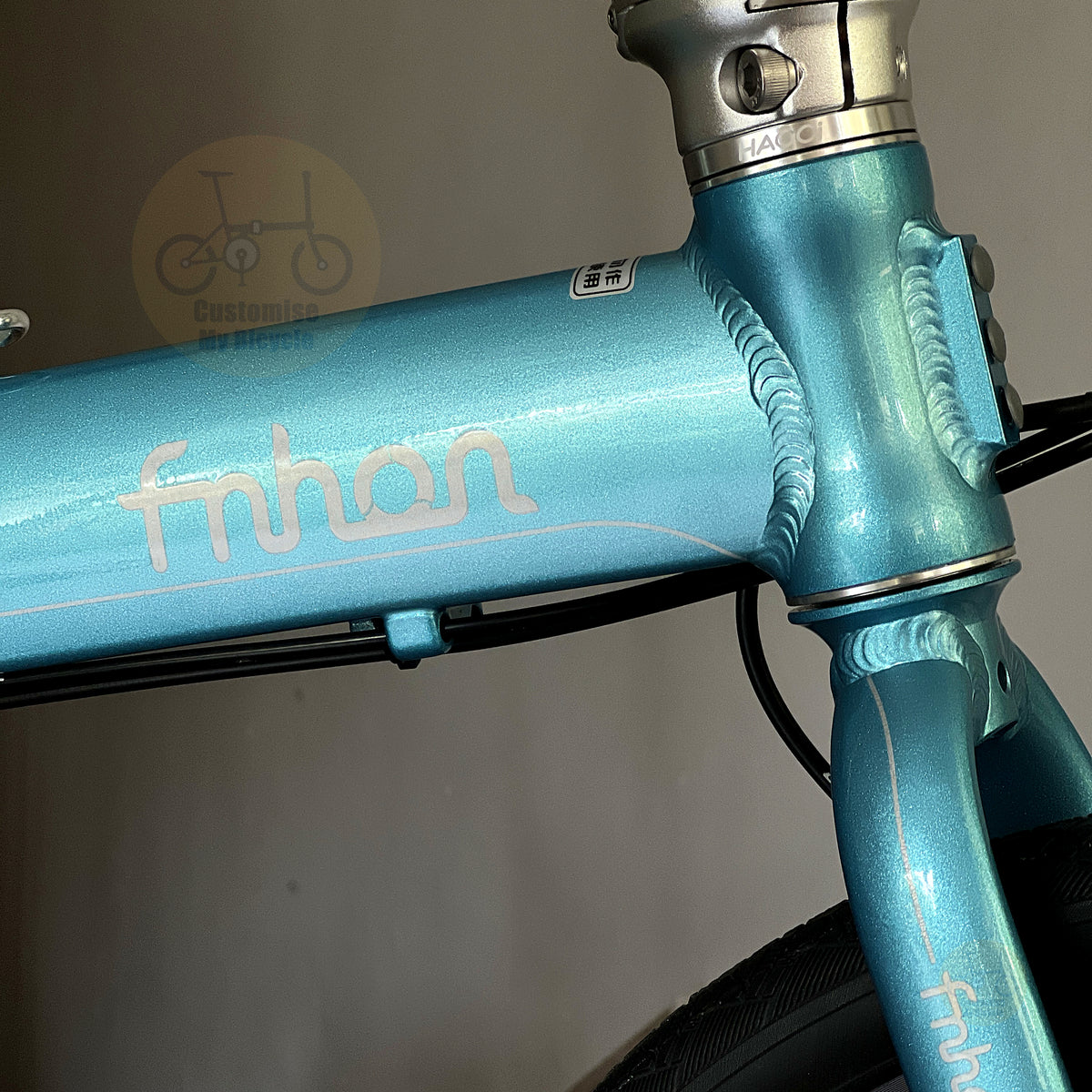 Fnhon Blast 20" Tiffany Blue folding bike with Mechanical wired disc brake