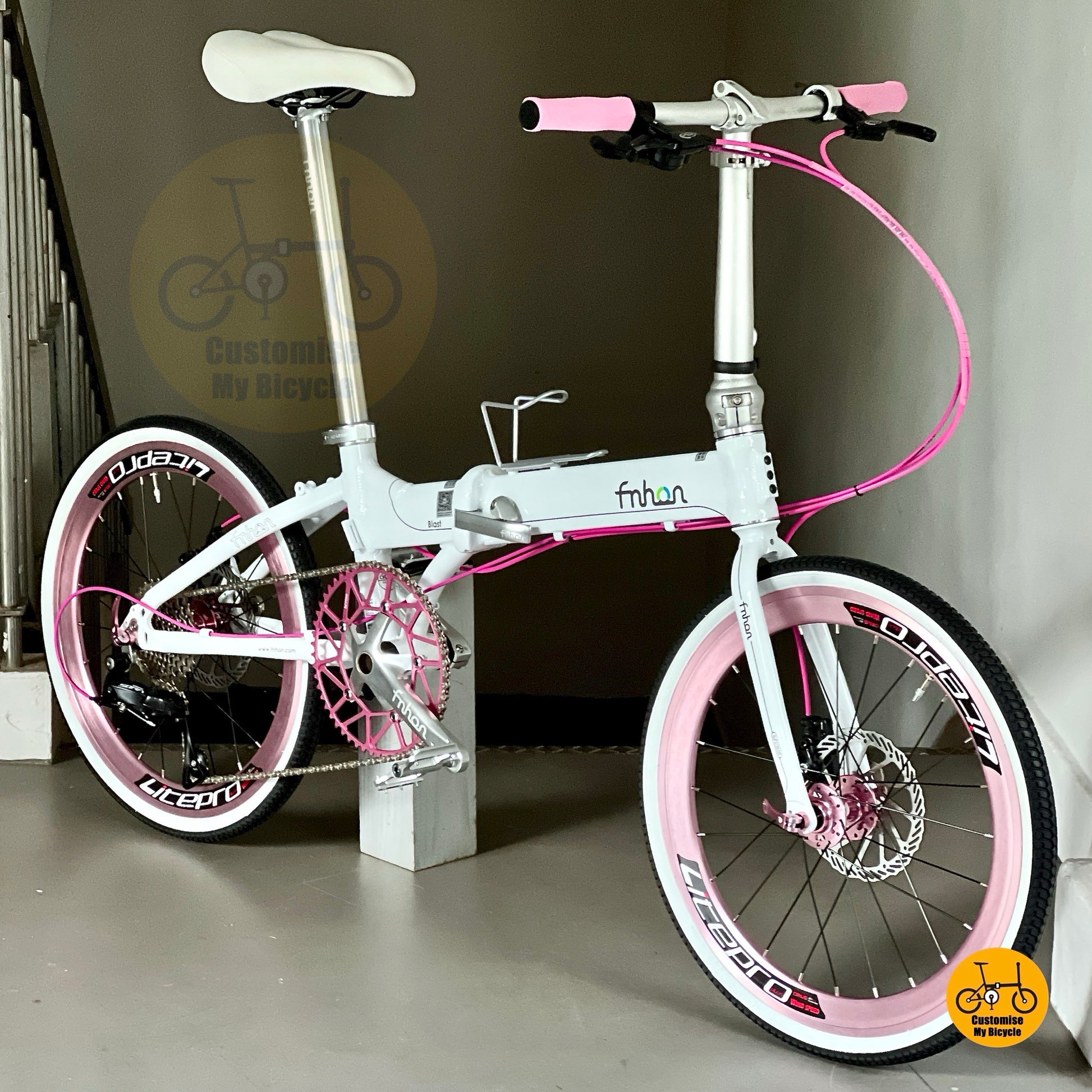 Litepro wheels Fnhon Blast Snow White Pink foldie
