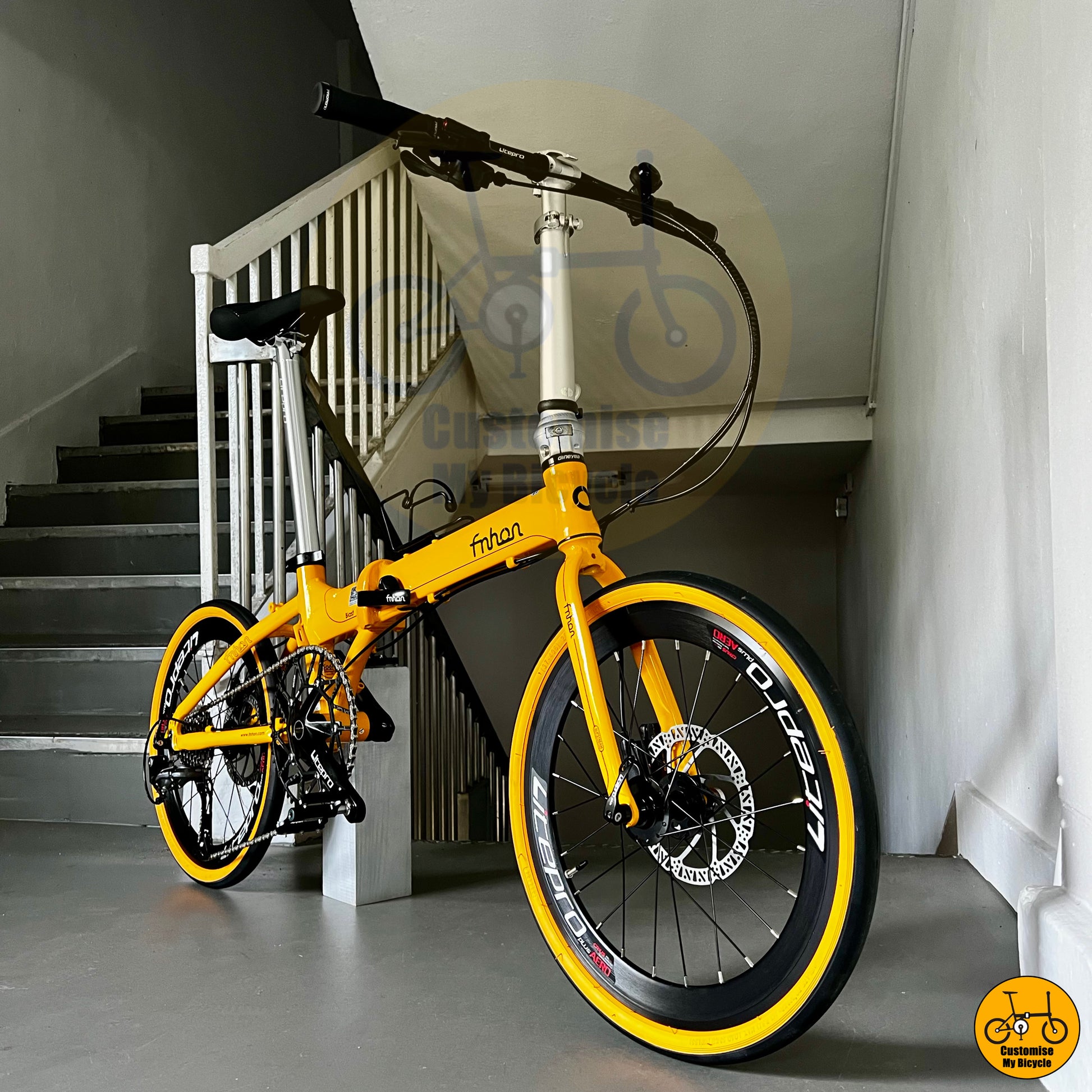 Golden Yellow Fnhon Blast 20-Inch Folding Bike – A Compact & Efficient Camel Rival
