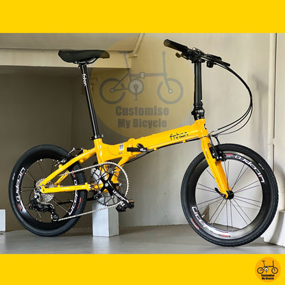 Customisable folding bicycle with aero rims  
