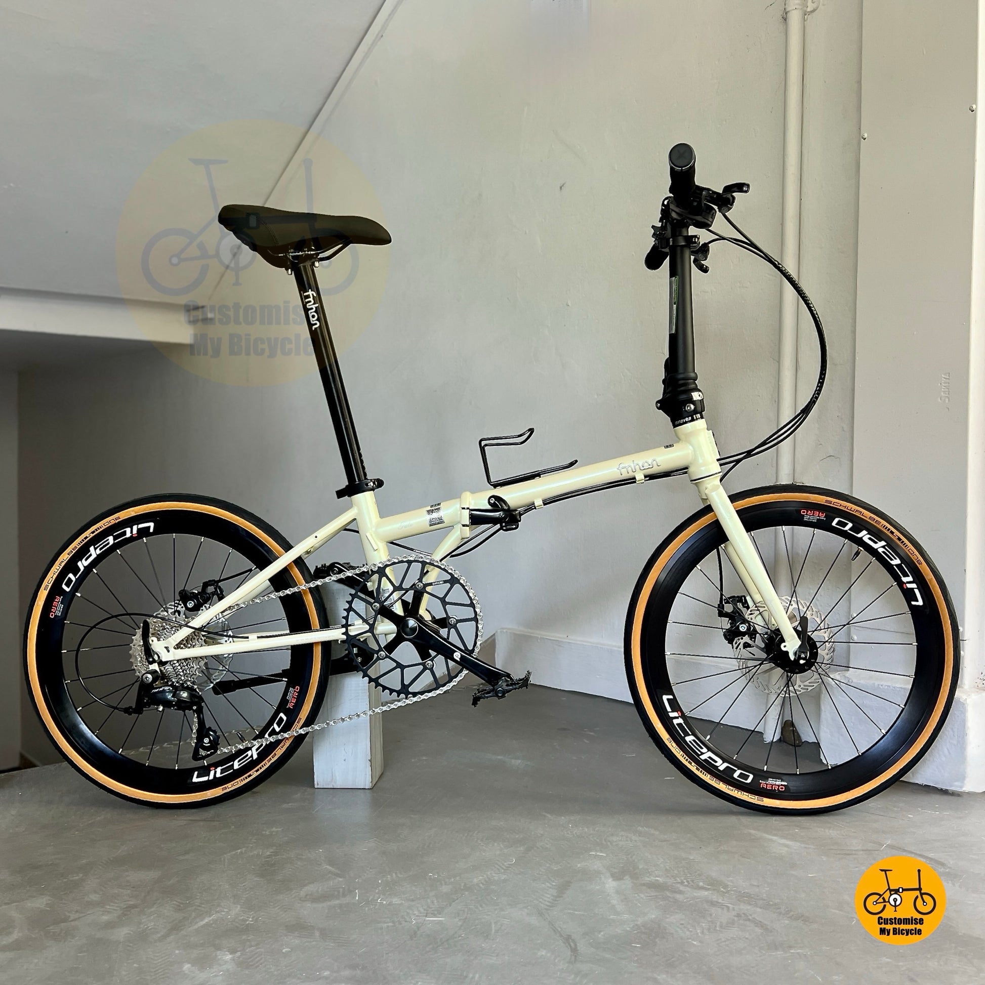 Buy Fnhon Gale Beige 22-inch Foldie with Shimano 9s Schwalbe Tan Wall Tyres
