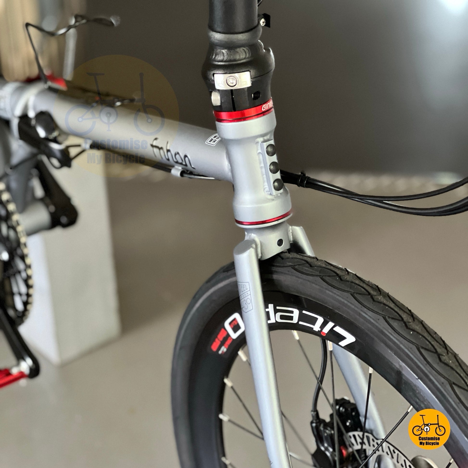 Front angle top shot Fnhon Gale Battleship Grey foldie
