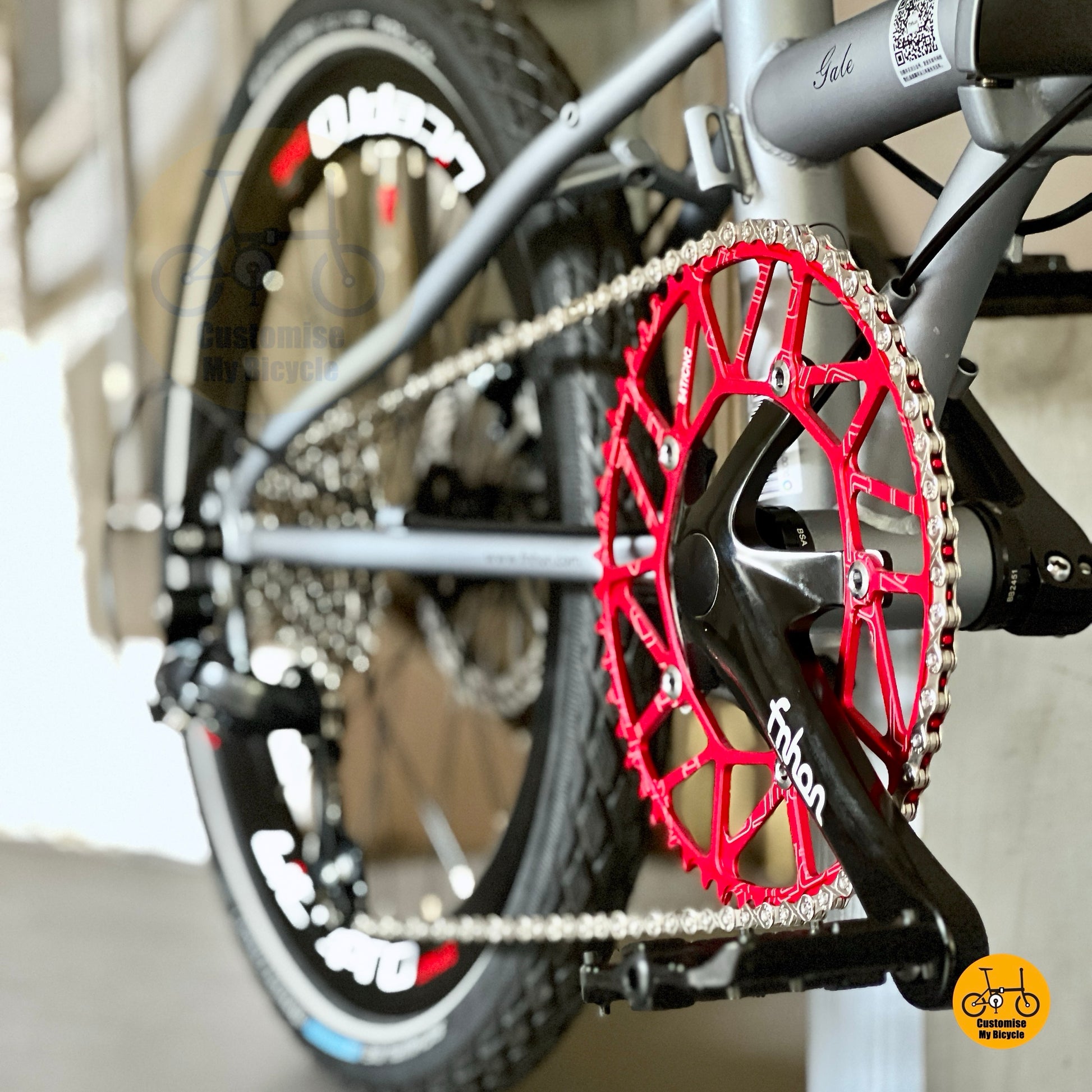 Litepro Hollowtech crankset close up pedal crank folding bike detail