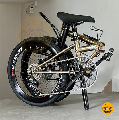 Folded size of Fnhon Gale 22-inch with shimano 9 gears