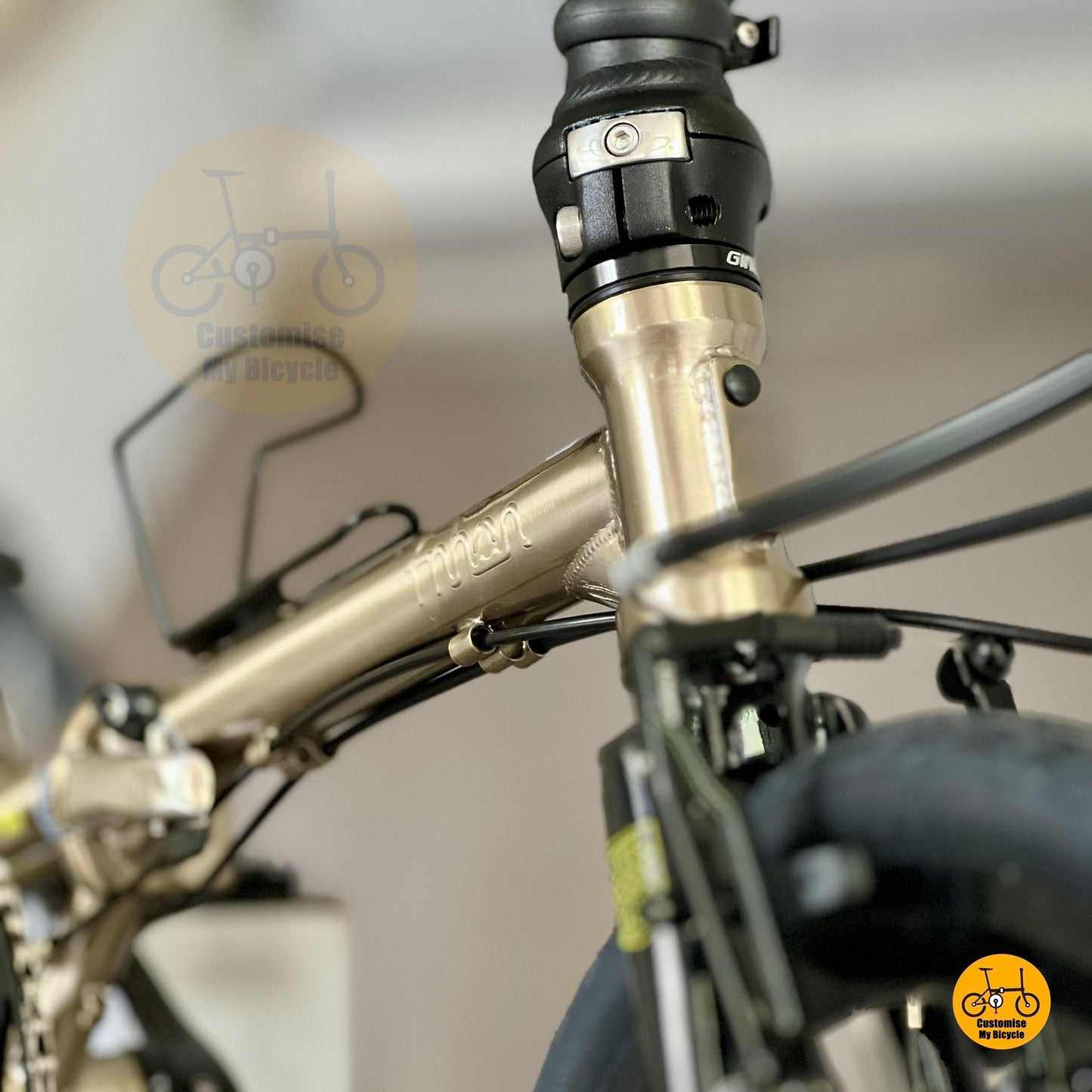 Lower front perspective highlighting compact 349 wheel configuration on Fnhon Gale
