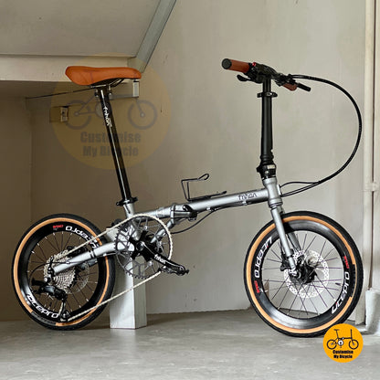 Basikal Lipat Fnhon Gust 18 Inci Battleship Grey Shimano 9 Kelajuan Rangka Keluli Chromoly Litepro Wheels Basikal Bandar Ringan Mudah Lipat
